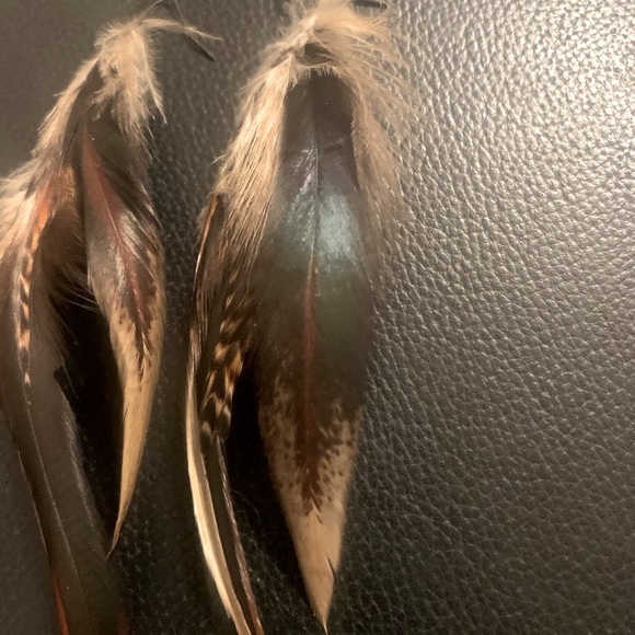 Artisan Feather Dangle Earrings - Picture 5 of 7